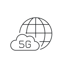 5g connection linear icon. High speed internet. Thin line customizable illustration. Contour symbol. Vector isolated outline drawing. Editable stroke