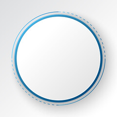Abstract Technology Background, white circle banner on blue digital circle