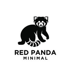 red panda silhouette logo icon design