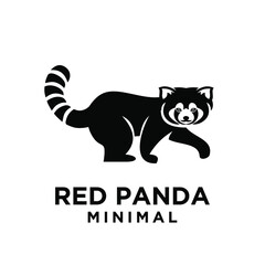 red panda silhouette logo icon design © Alpha Vector