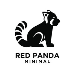 red panda silhouette logo icon design