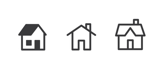 House vector icon collection. Home linear pictogram set.