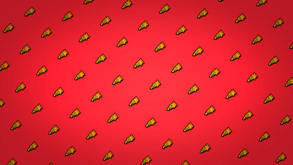 Red pixel pizza slice background