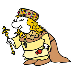 Teodolinda queen of lombards (comics, illustration)