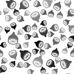 Obraz premium Black Lemon icon isolated seamless pattern on white background. Vector