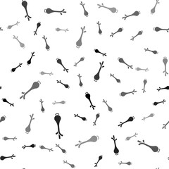 Obraz premium Black Bunch of fresh green onions icon isolated seamless pattern on white background. Vector