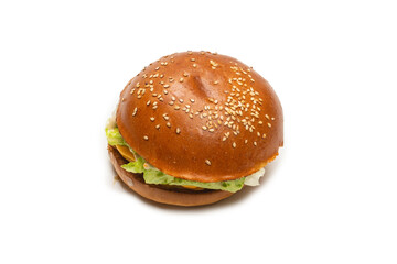 Hamburger isolated on a white background.