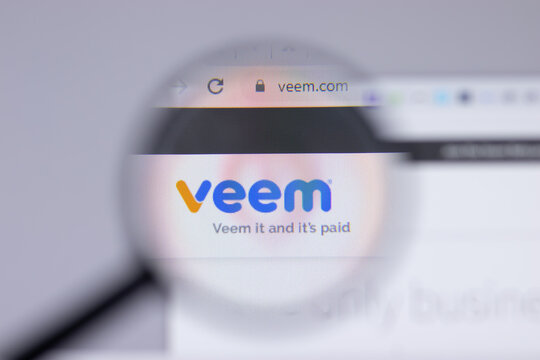 New York, USA - 26 April 2021: Veem logo close-up on website page, Illustrative Editorial.