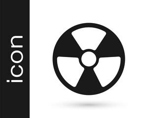 Black Radioactive icon isolated on white background. Radioactive toxic symbol. Radiation Hazard sign. Vector