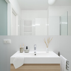 Classic bathroom with big mirror