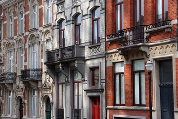 Fototapeta na wymiar Brüssel: Schöne Altbau-Fassaden 