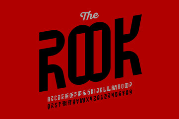 Ethnic style font design with ligatures, alphabet letters and numbers
