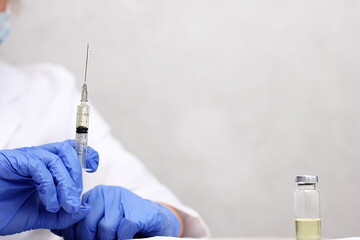 At the doctor. Vaccination of the population. Immunization of the population, preventive...