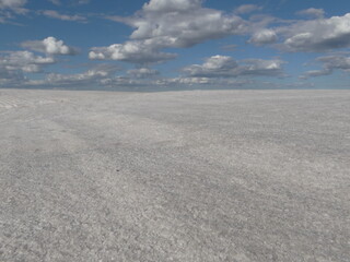 Fototapeta premium floor of salt and sky with clouds