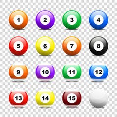 pool balls isolated on white, Billiard Ball