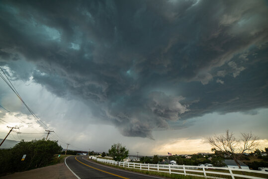USA, Colorado, Colorado Springs, Tornadic storm clouds