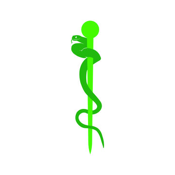 green caduceus symbol