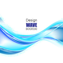 Blue Smooth wave design stream line abstract header layout. Vector illustration