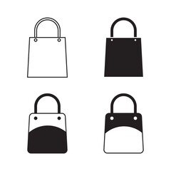 bag icon set in flat, isolated style. Vector icon illustration.