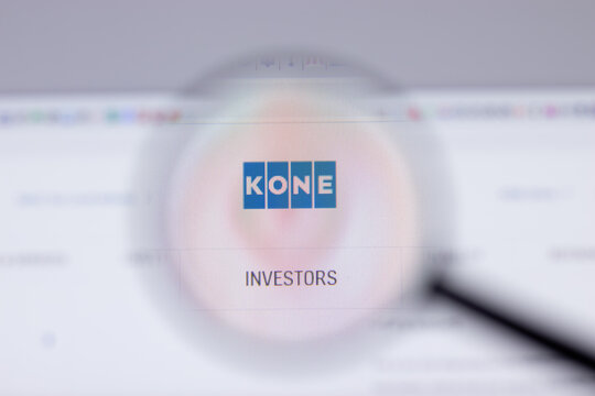 New York, USA - 26 April 2021: Kone logo close-up on website page, Illustrative Editorial.