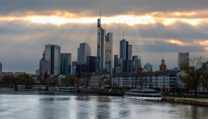 Fototapeta na wymiar Skyline of Frankfurt, Germany, the financial center of the country.