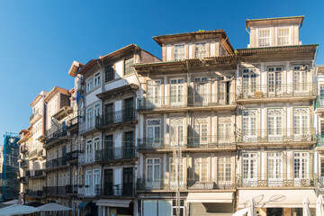 Portugal, Porto, Ornate, old apartment buildings