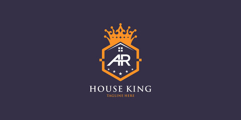 Obraz premium Letter ar logo with home king design inspiration
