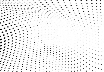 The halftone texture is monochrome. Chaotic waves of black dots on a white background