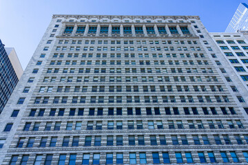 The soaring facade of an office building