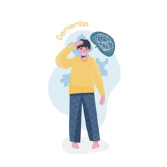 Schizophrenia symptoms collection. Editable isolated vector illustration.
