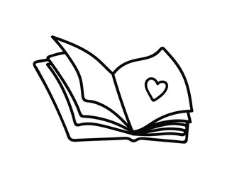 Open diary. Vector on a white background.