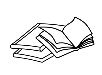 Books vector illustration. Reading, education and knowledge, literature, encyclopedia. 