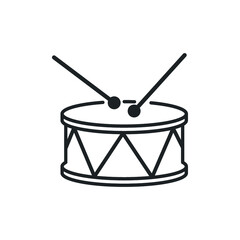 Linear style sign for mobile concept and web design. drum symbol illustration