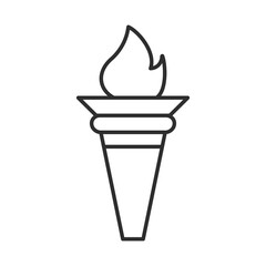 Linear style sign for mobile concept and web design. torch symbol illustration