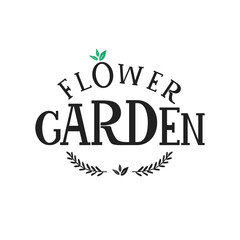 Flower Garden. Lettering in an ecological style