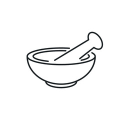 Linear style sign for mobile concept and web design. mortar symbol illustration