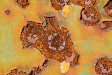 rust comming through paint on sheet metal