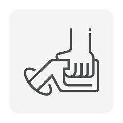 Refueling service of petroleum product vector icon. Include hand worker character. That human cartoon, person or attendant to hold dispenser for fill oil, gasoline, benzine to car, automobile, vehicle