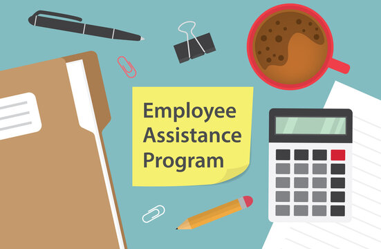 Employee Assistance Program written on yellow sticky note - vector illustration