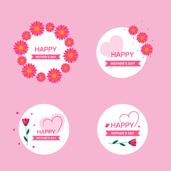 This is a collection of flat mother's day illustrations.