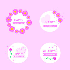 This is a collection of flat mother's day illustrations.