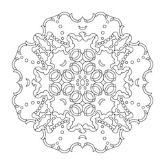 Mandala coloring page. Abstract. Art Therapy. Anti-stress. Vector illustration black and white.
