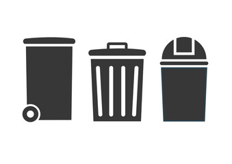 dust bin set icon vector illustration -recycling
