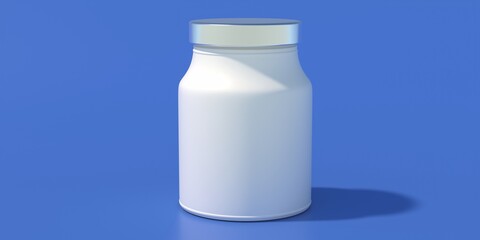 No name vase isolated on blue background. 3d illustration