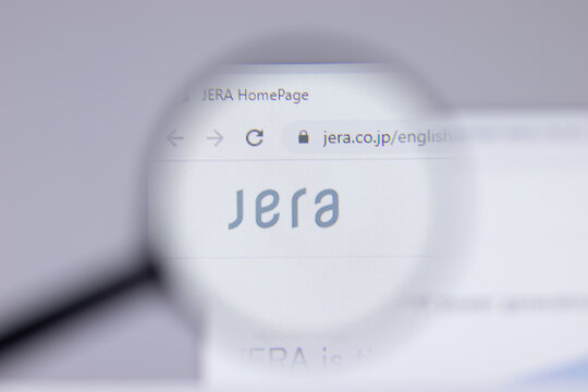 New York, USA - 26 April 2021: JERA logo close-up on website page, Illustrative Editorial.
