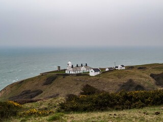 Fototapeta na wymiar anvil point lighthouse along the Dorset coastline