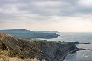 cliffs along the jurassic coast on a winters day