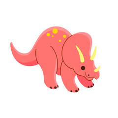 Cartoon dinosaur - ceratops. Cute character for children. Vector illustration in cartoon style.