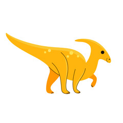 Cartoon dinosaur - parasaurolophus. Cute character for children. Vector illustration in cartoon style.