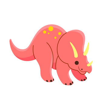 Cartoon dinosaur - ceratops. Cute character for children. Vector illustration in cartoon style.